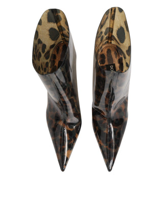 Botas de punta con estampado de leopardo en PVC