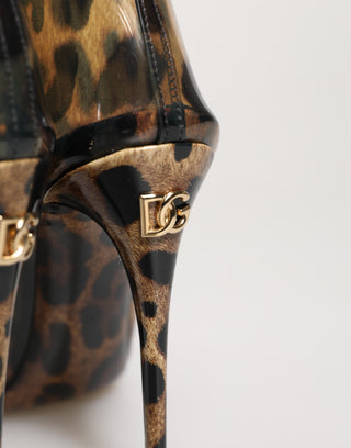 Botas de punta con estampado de leopardo en PVC