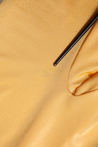 Gold Yellow Stretch Long Sleeve Bodysuit Dress