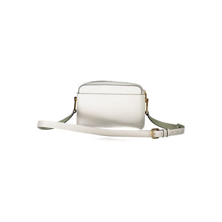 Bolso de hombro de cuero blanco