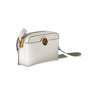 Bolso de hombro de cuero blanco