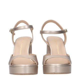 Sandalias con plataforma de cuero beige