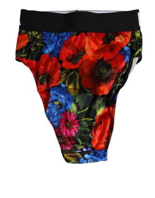 Mehrfarbiger Slip mit Blumenmuster und hoher Taille