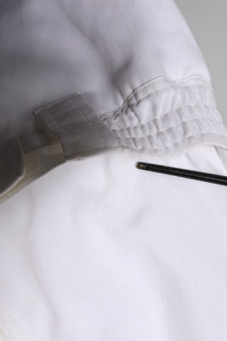 White Barcode Patch Utility Zip Jumpsuit Pants