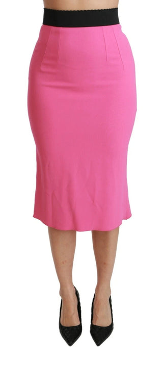 Rosa Bleistiftrock mit hoher Taille