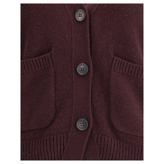 Lila Kaschmir-Strickjacke