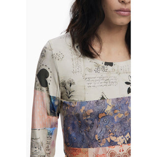 Beiges Viskose-Damen-T-Shirt