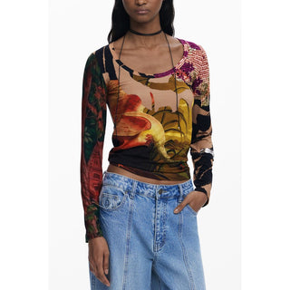 Camiseta marrón de viscosa para mujer