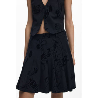Black Polyester Women Skirt