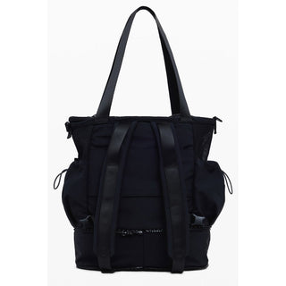 Bolso convertible negro de poliéster para mujer