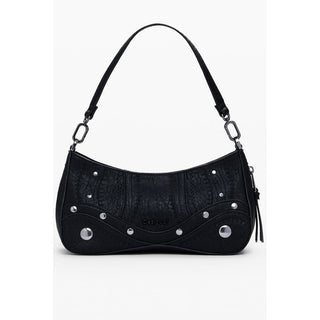 Schwarze Damenhandtasche aus Polyurethan