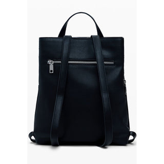 Nero Polyurethan Damen Mini-Rucksack