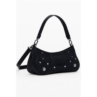 Schwarze Damenhandtasche aus Polyurethan