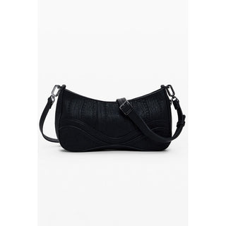 Schwarze Damenhandtasche aus Polyurethan