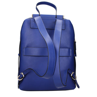 Blue Leather Backpack