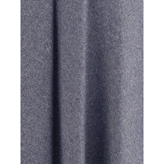 Blue Cotton Midi Skirt