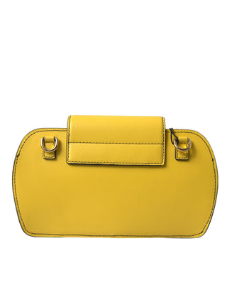 Gelb Glattleder DG Logo Clutch Umhängetasche