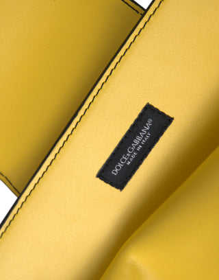Gelb Glattleder DG Logo Clutch Umhängetasche