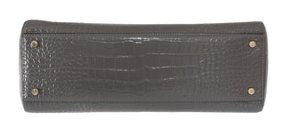 Graue Kroko-geprägte Leder Elissa Bristol Drive Tote Handtasche Tasche