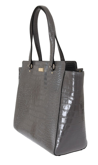 Graue Kroko-geprägte Leder Elissa Bristol Drive Tote Handtasche Tasche