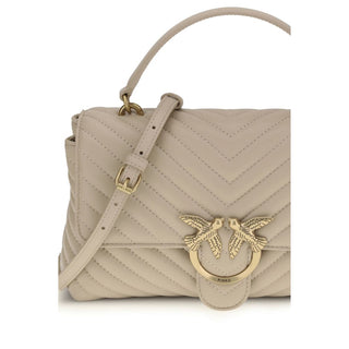Beige Calf Leather Bos Taurus Handbag