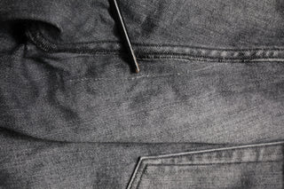Black Gray Wash Slim Fit Straight Leg Denim Jeans