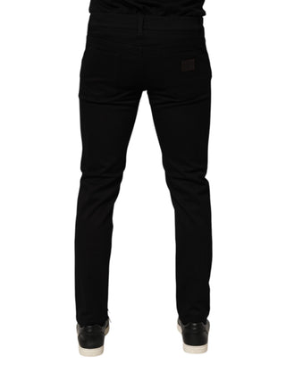 Schwarze Herren-Röhrenhose aus Baumwollmischgewebe