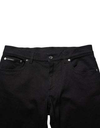 Schwarze Herren-Röhrenhose aus Baumwollmischgewebe