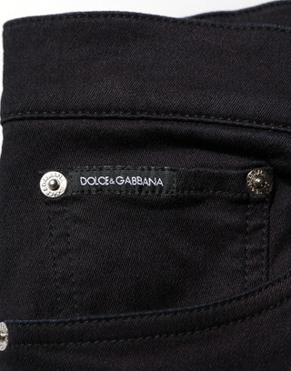 Schwarze Herren-Röhrenhose aus Baumwollmischgewebe