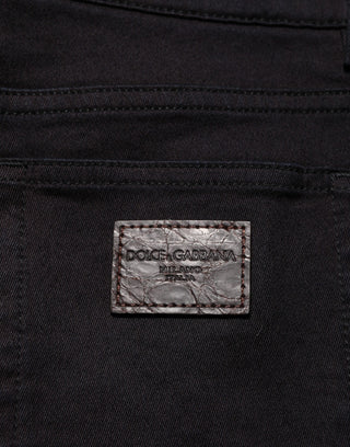 Schwarze Herren-Röhrenhose aus Baumwollmischgewebe