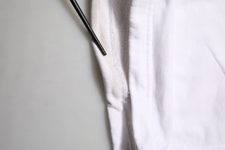 White Cotton Cargo Trousers Logo Patch Pants