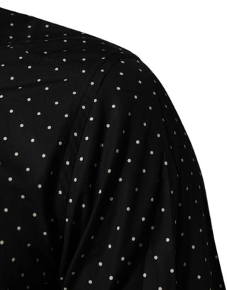 Schwarzes Polka Dot Baumwolle GOLD Herren-Hemd
