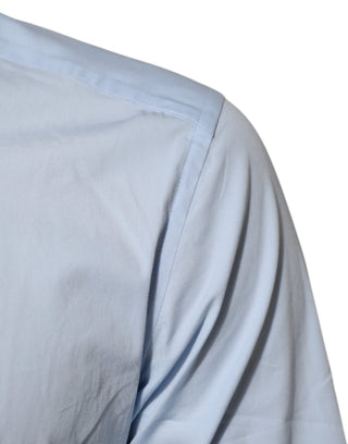 Light Blue Cotton GOLD Formal Men Dress Shirt