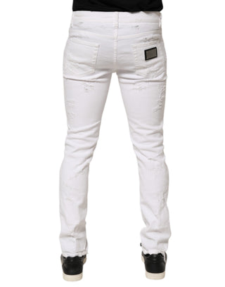 Weiße Used Jeans mit Rissen