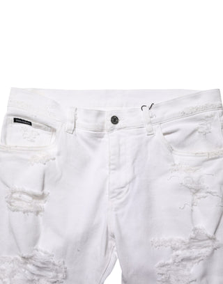 Weiße Used Jeans mit Rissen