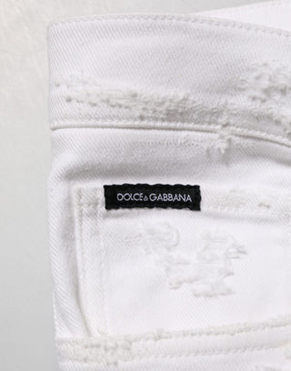 Weiße Used Jeans mit Rissen