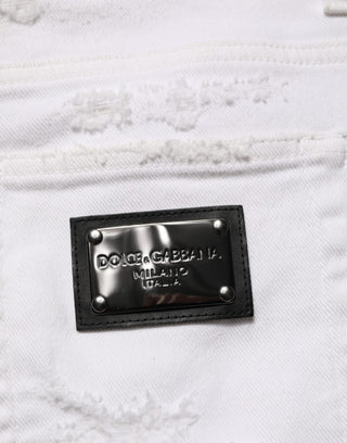 Weiße Used Jeans mit Rissen