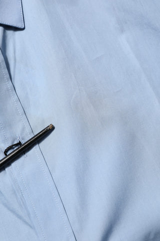 Blue Cotton Collared GOLD Formal Dress  Shirt