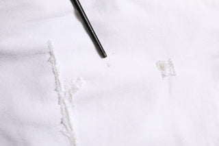 White Ripped Cotton Skinny Men Denim Jeans
