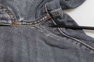 Dark Gray Cotton Stretch Skinny Denim Jeans