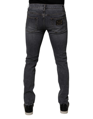 Dark Gray Cotton Stretch Skinny Denim Jeans