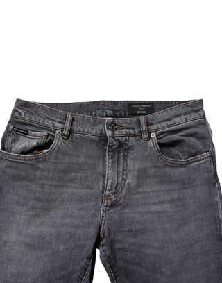 Dark Gray Cotton Stretch Skinny Denim Jeans