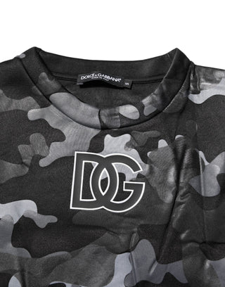 Schwarzes Camouflage-Sweatshirt mit Rundhalsausschnitt