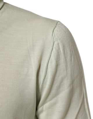 Hellgrüner Logo-Rollkragenpullover