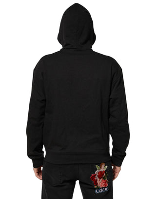 Schwarzer Logo FullZip Kapuzenpullover