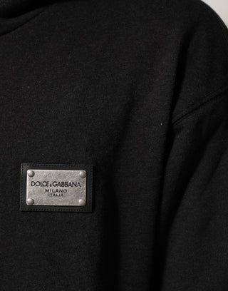 Schwarzer Logo FullZip Kapuzenpullover