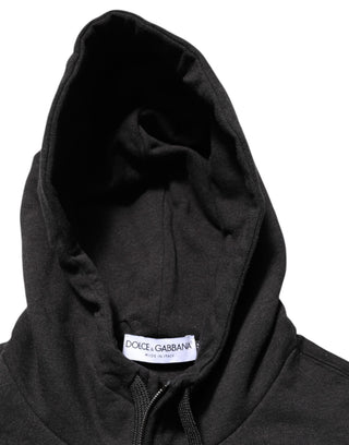 Schwarzer Logo FullZip Kapuzenpullover