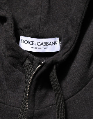 Schwarzer Logo FullZip Kapuzenpullover