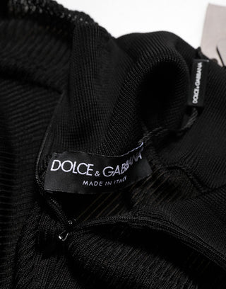 Black Viscose Turtle Neck Pullover Sweater