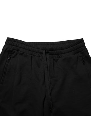 Schwarze Bermudashorts aus Baumwolle mit mittlerer Bundhöhe für die Freizeit